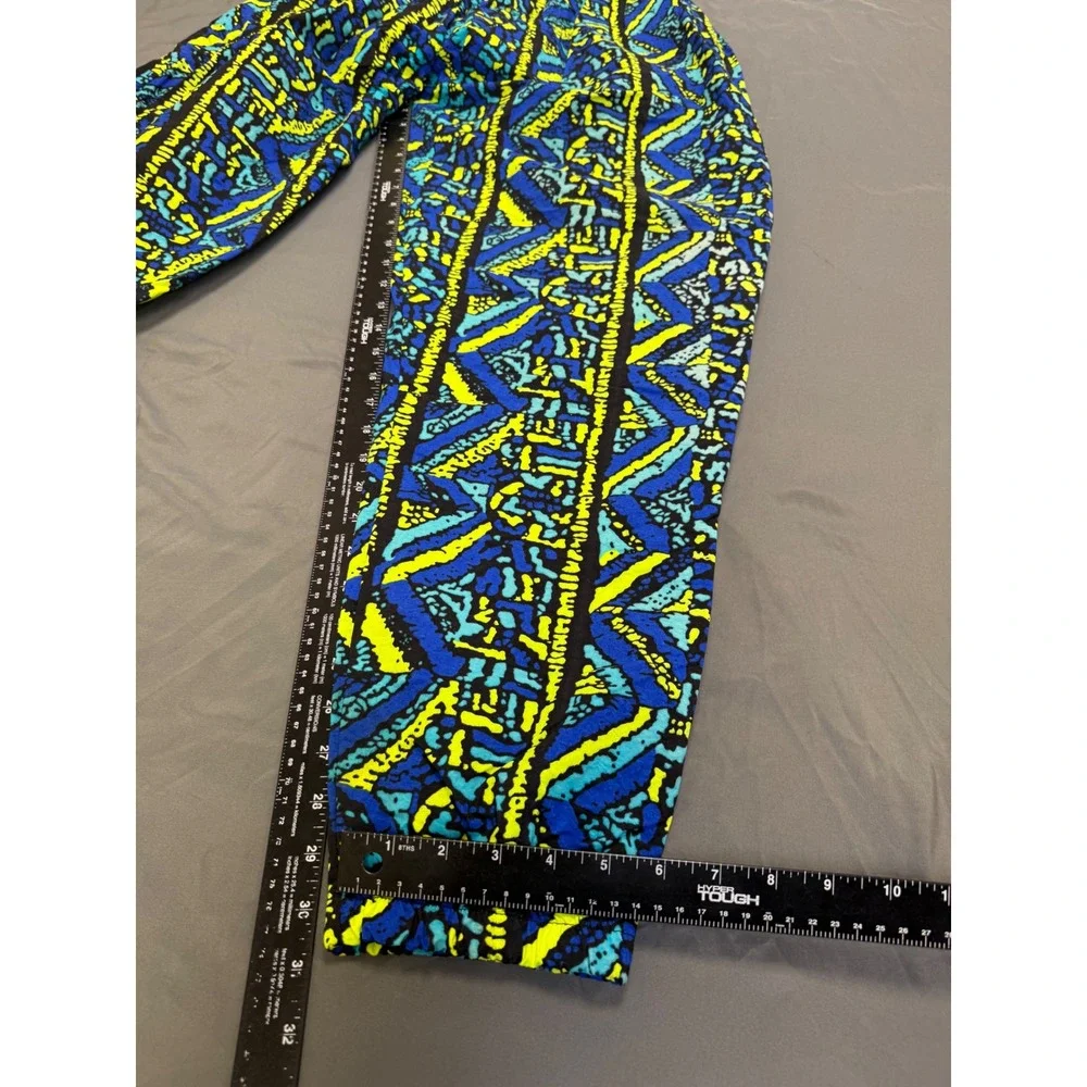 Vintage Insport Mens Tracksuit Set Large Blue Yellow Geometric 90s Windbreaker
